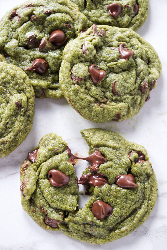 Matcha Choco Chip Cookies