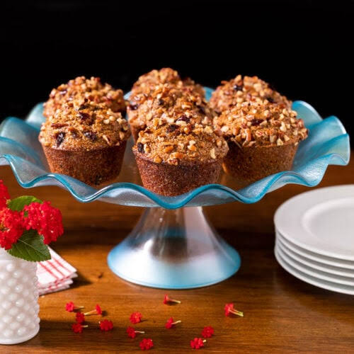 Glazed Cranberry Pecan Muffins