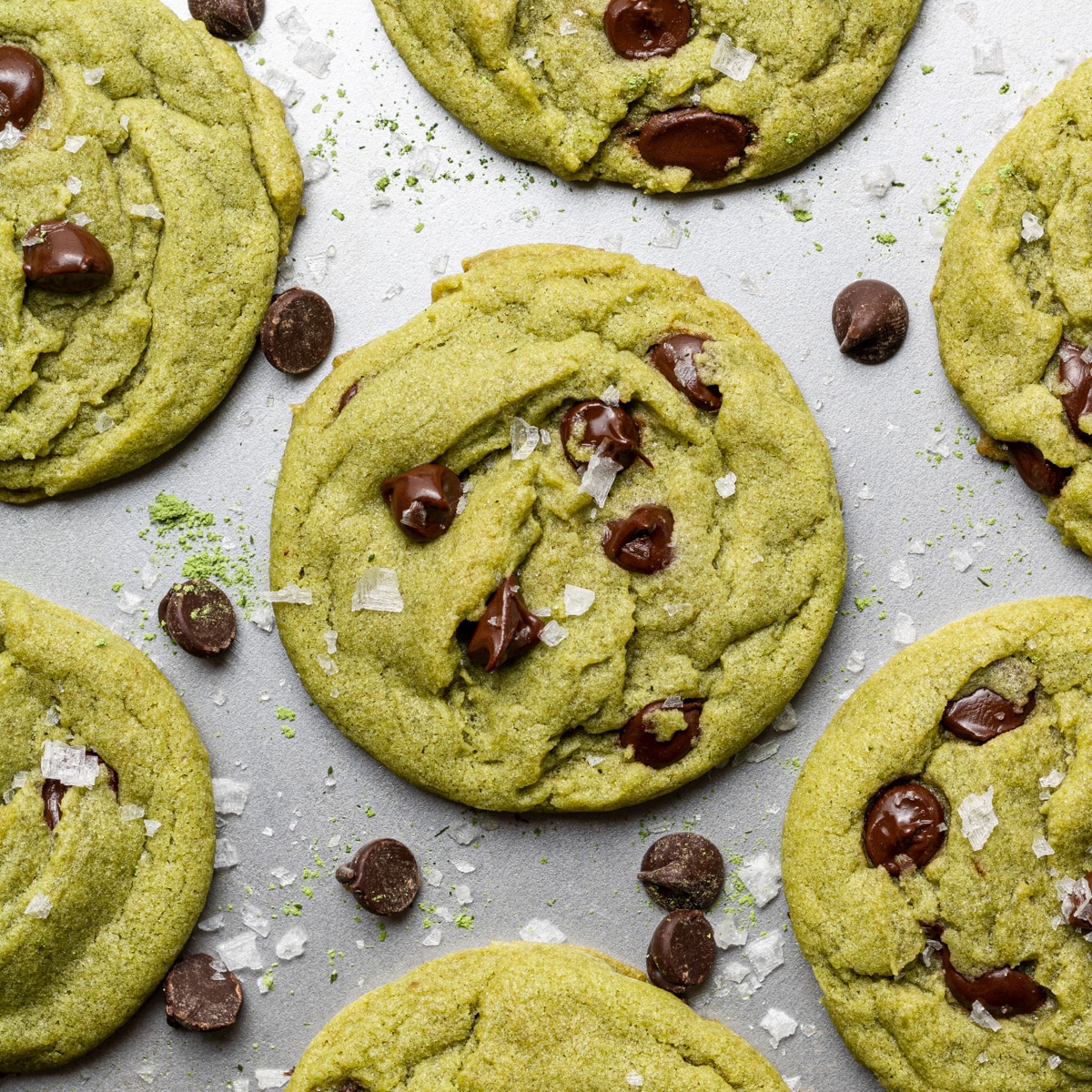 Matcha Choco Chip Cookies