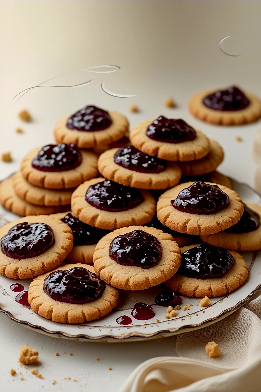 Cookies with mulberry jam
