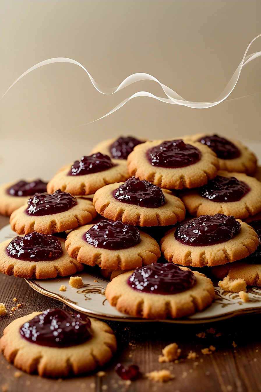 Cookies with mulberry jam