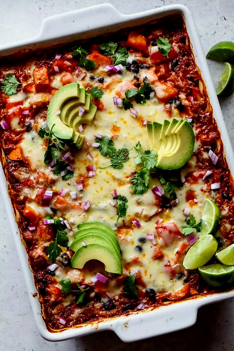 One-Pan Vegan Enchilada Bake