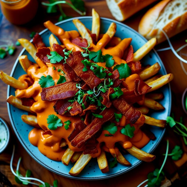 Vegan Loaded Fries with Spicy Cheese Sauce